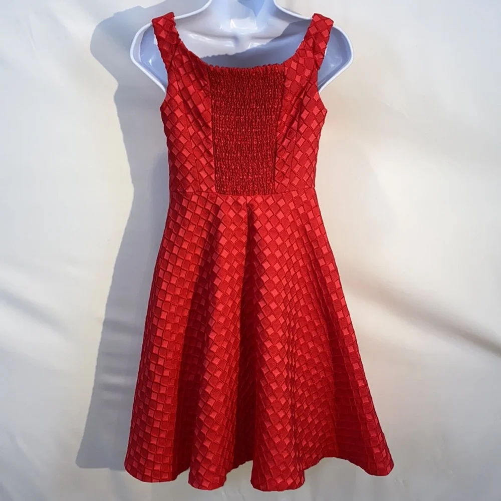 Anthropologie Moulinette Soeurs Minette red silk blend midi dress size 2 - Picture 11 of 17